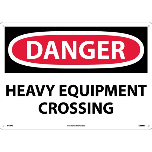 Large Format Danger Heavy Equipment Crossing Sign (D471AC)