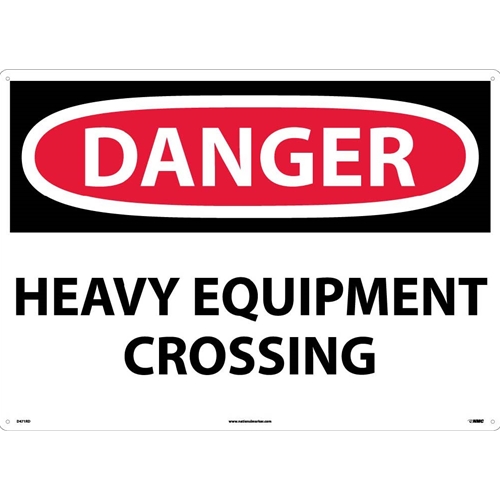 Large Format Danger Heavy Equipment Crossing Sign (D471RD)