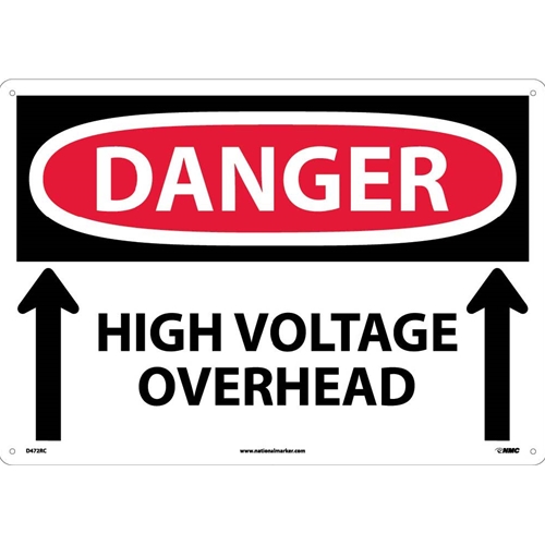 Large Format Danger High Voltage Overhead Sign (D472RC)