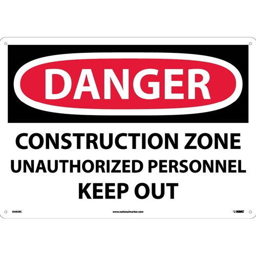 Large Format Danger Construction Zone Sign (D493RC)