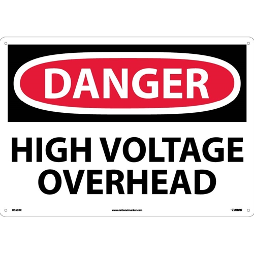 Large Format Danger High Voltage Overhead Sign (D553RC)