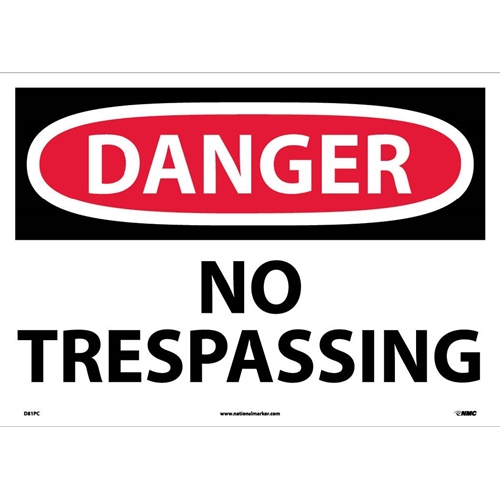 Large Format Danger No Trespassing Sign (D81PC)