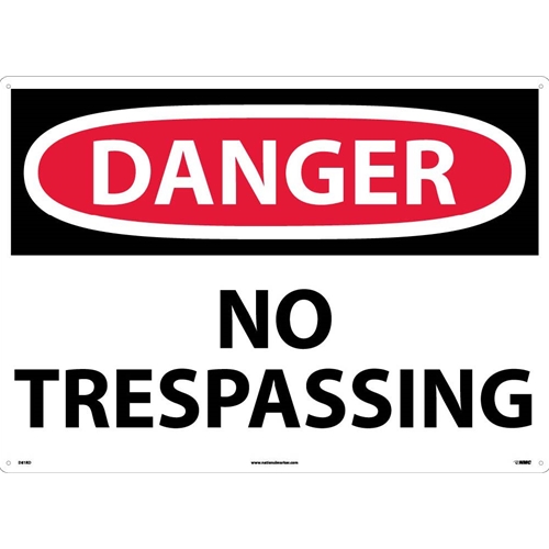 Large Format Danger No Trespassing Sign (D81RD)