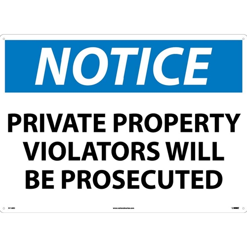 Large Format Notice Private Property Sign (N116RD)