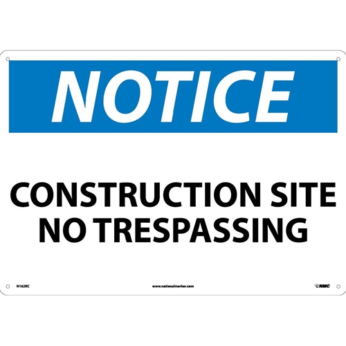 Large Format Notice Construction Site No Trespassing Sign (N162RC)