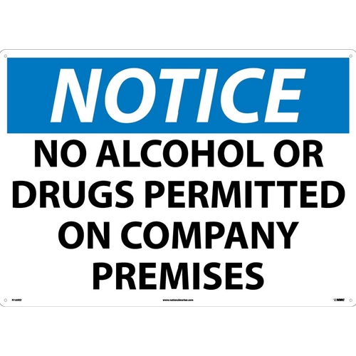 Large Format Notice No Alcohol Or Drugs Permitted Sign (N165RD)
