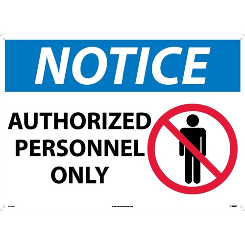 Large Format Notice Authorized Personnel Only Sign (N246AD)