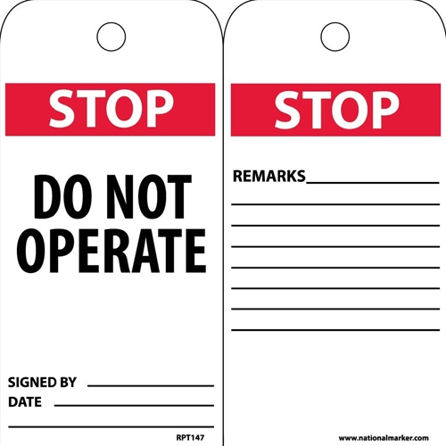 Stop Do Not Operate Tag (RPT147)
