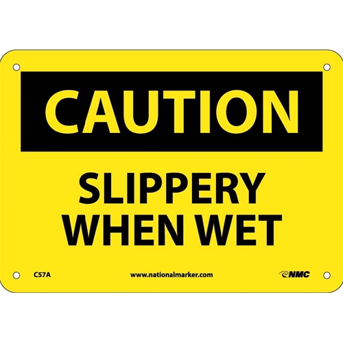 Caution Slippery When Wet Sign (C57A)