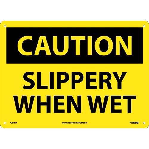 Caution Slippery When Wet Sign (C57RB)