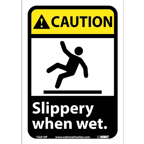Caution Slippery When Wet Sign (CGA14P)