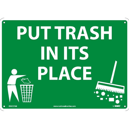 Put Trash In Its Place Sign (ENV27AB)