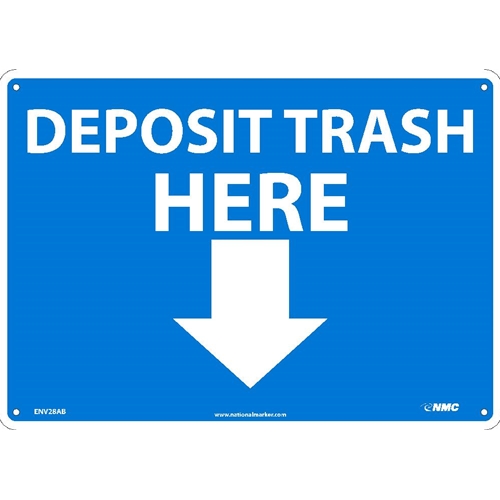 Deposit Trash Here Sign (ENV28AB)