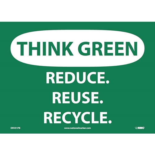 Think Green, Reduce, Reuse, Recycle Sign (ENV31PB)