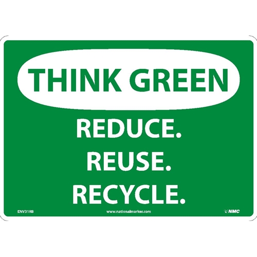 Think Green, Reduce, Reuse, Recycle Sign (ENV31RB)