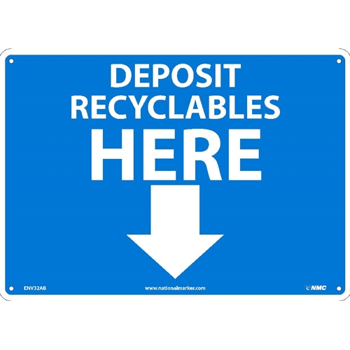 Deposit Recyclables Here Sign (ENV32AB)