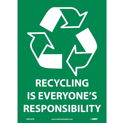 Recycling Is Everyone'S Responsibility Sign (ENV34PB)