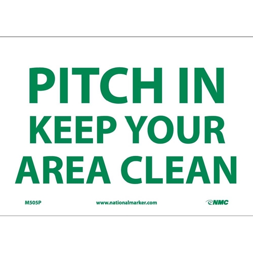 Pitch In Keep Your Area Clean Sign (M505P)