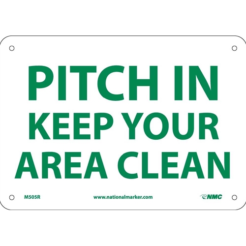 Pitch In Keep Your Area Clean Sign (M505R)