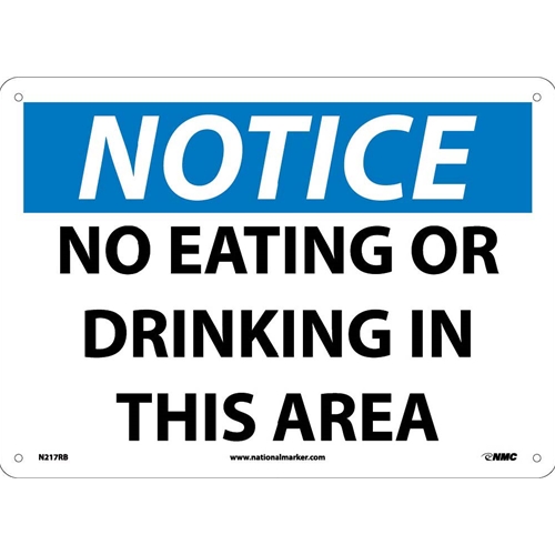 Notice No Eating Or Drinking In This Area Sign (N217RB)