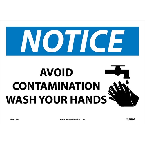 Notice Wash Your Hands Sign (N247PB)