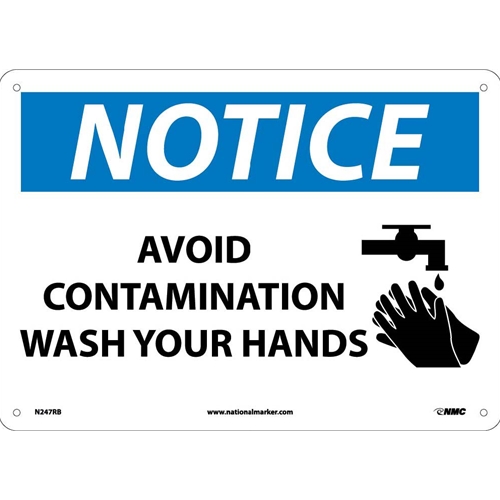 Notice Wash Your Hands Sign (N247RB)
