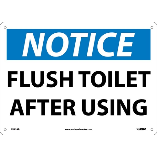 Notice Flush Toilet After Using (N275AB)