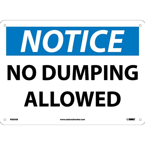 Notice No Dumping Allowed Sign (N305AB)