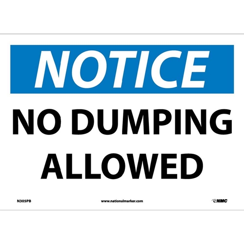 Notice No Dumping Allowed Sign (N305PB)