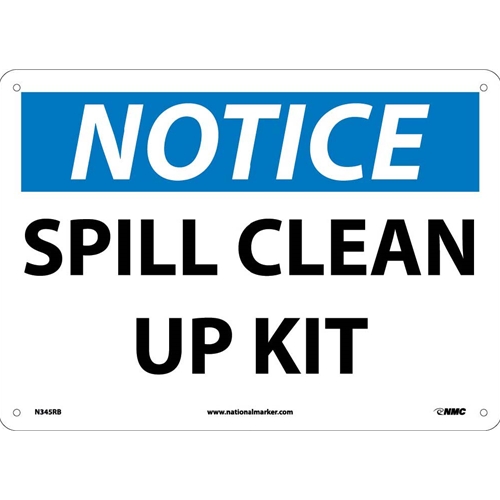 Notice Spill Clean Up Kit Sign (N345RB)