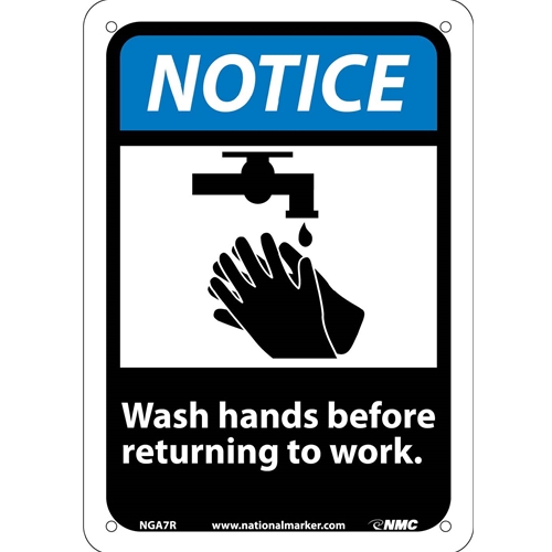 Notice Wash Hands Before Returning To Work Sign (NGA7R)