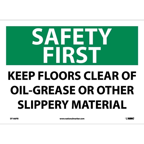 Safety First Keep Floors Clear Sign (SF166PB)
