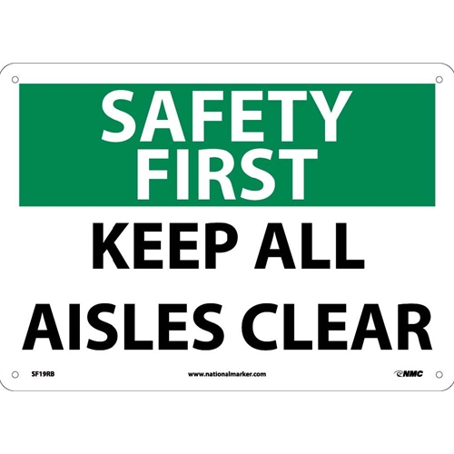 Safety First Keep All Aisles Clear Sign (SF19RB)