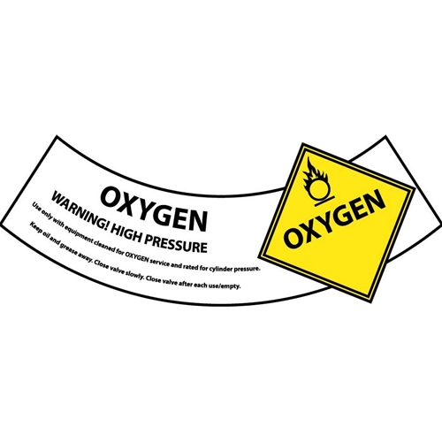 Oxygen Cylinder Shoulder Label (CY106AP)