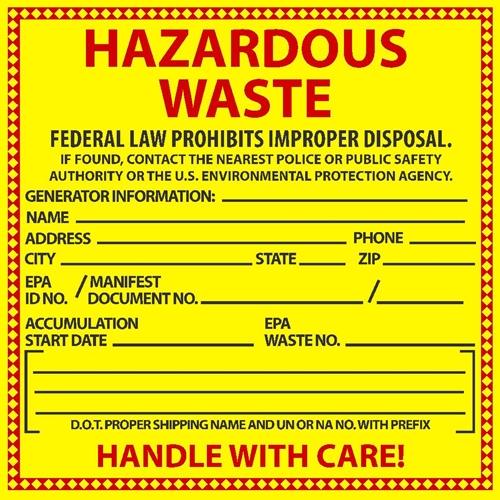 Hazardous Waste Hazmat Label (HW10)