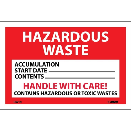 Hazardous Waste Handle With Care Hazmat Label (HW19)