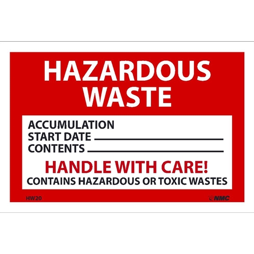 Hazardous Waste Handle With Care Hazmat Label (HW20)