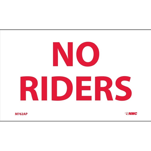 No Riders Hazmat Label (M762AP)