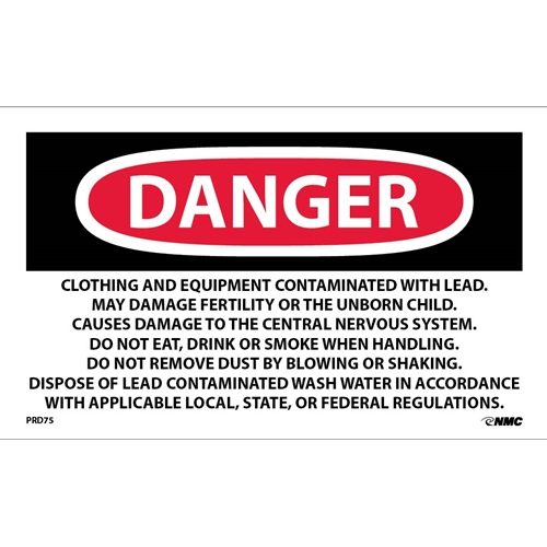 Danger Lead Containing Hazardous Waste Hazard Warning Label (PRD75)