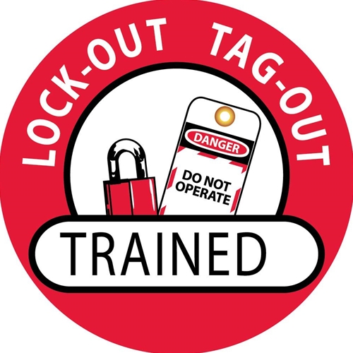 Lock-Out Tag-Out Trained Hard Hat Emblem (HH47)