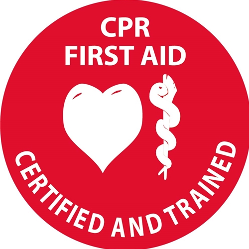 Cpr First Aid Certified And Trained Hard Hat Emblem (HH55R)