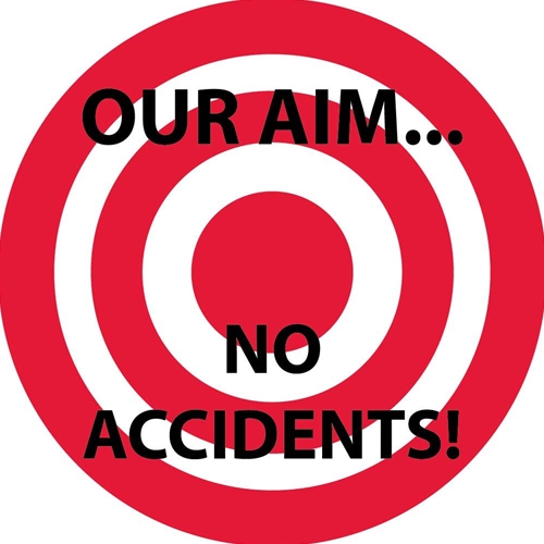 Our Aim No Accidents Hard Hat Emblem (HH57)