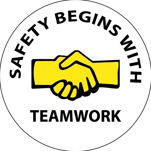 Safety Begins With Teamwork Hard Hat Emblem (HH60)