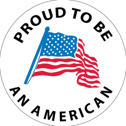 Proud To Be An American Hard Hat Emblem (HH76)