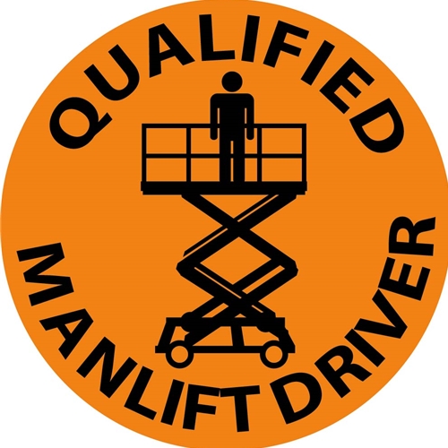 Qualified Manlift Driver Hard Hat Emblem (HH83R)