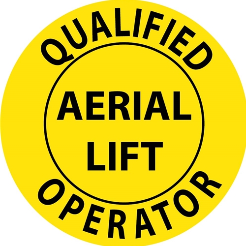 Qualified Aerial Lift Operator Hard Hat Emblem (HH84R)