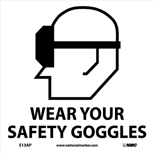 Wear Your Safety Goggles Label (S13AP)