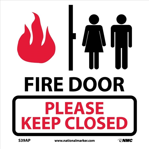 Fire Door Please Keep Closed Label (S39AP)