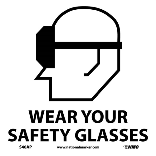 Wear Your Safety Glasses Label (S48AP)