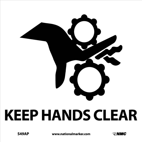 Keep Hands Clear Label (S49AP)